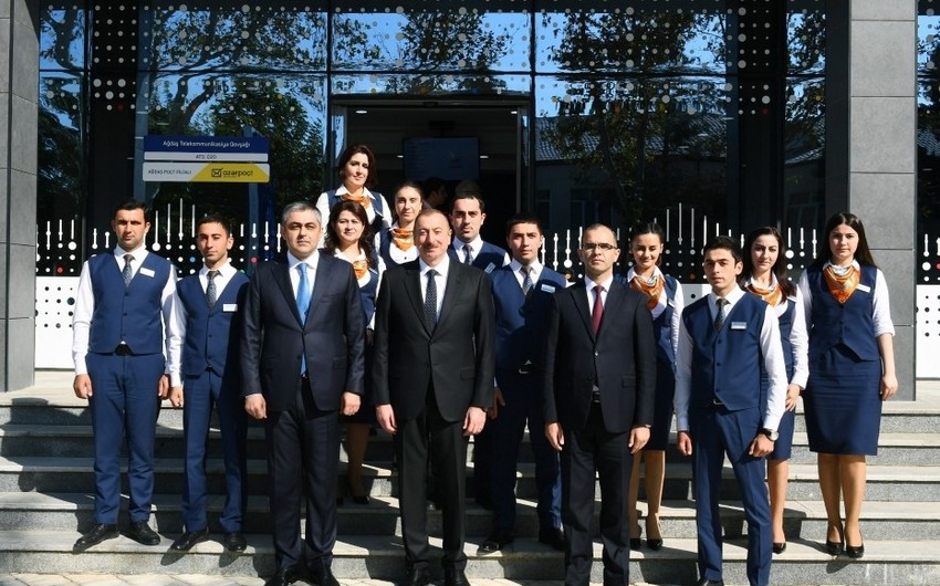 President Ilham Aliyev opened administrative building of Aghdash Telecommunication Junction after major overhaul