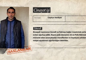 Bakıda usta işlədiyi evlərdən oğurluq etdiyi üçün saxlanılıb