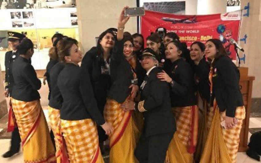 Женский экипаж авиакомпании Air India выполнил кругосветное путешествие