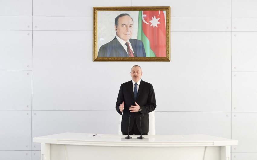 Президент Ильхам Алиев открыл в городе Ширван завод боекомплектов для гранатометов револьверного типа