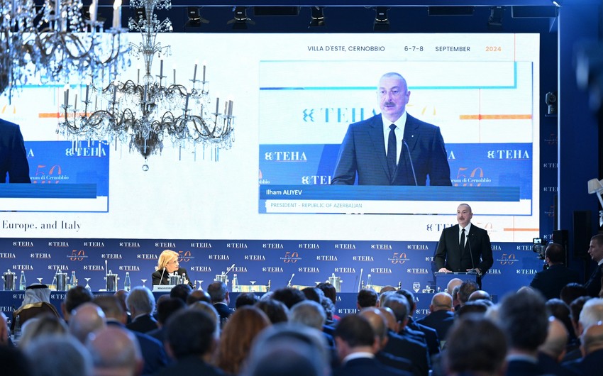 President Ilham Aliyev addresses session on “Azerbaijan's role in the new geopolitical environment” at International Cernobbio Forum - UPDATED