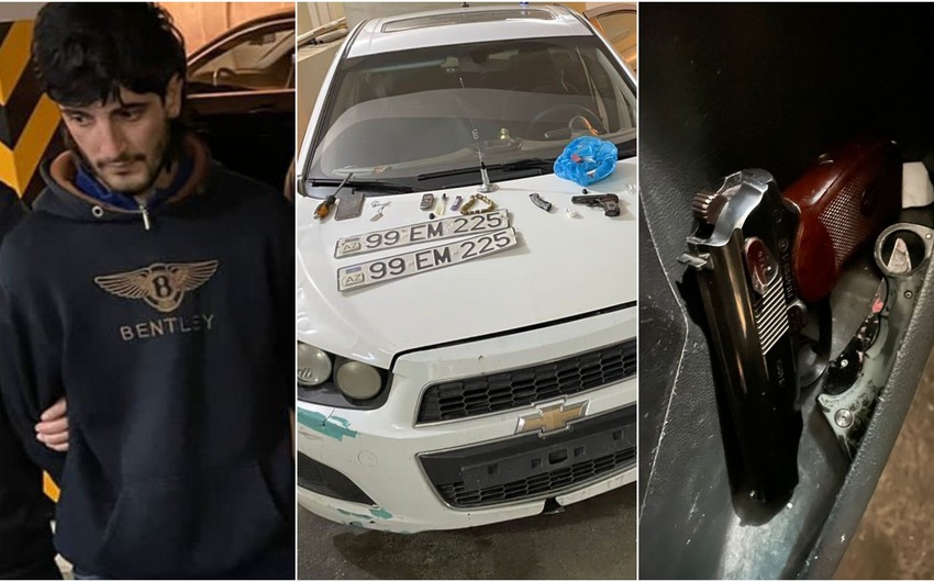 В Баку задержали водителя, в автомобиле которого нашли пистолет