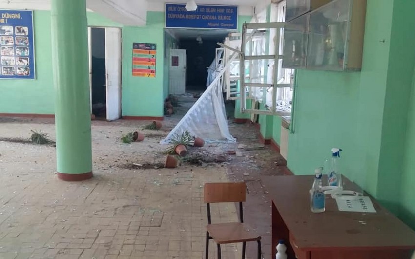 В Гяндже в результате армянского обстрела разрушена еще одна школа