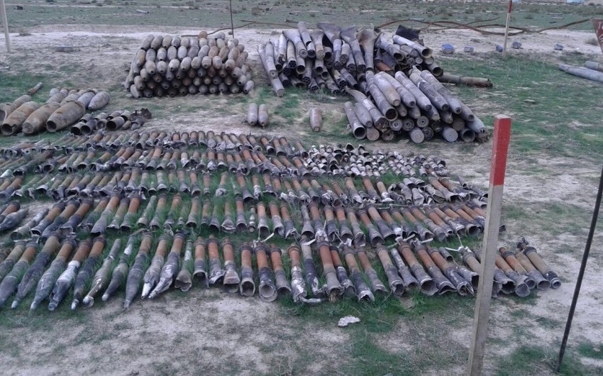В Хызы обнаружено еще 136 единиц невзорвавшихся боеприпасов