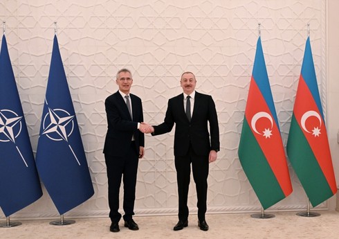 Президент Ильхам Алиев и генеральный секретарь НАТО Йенс Столтенберг выступили с заявлениями для прессы