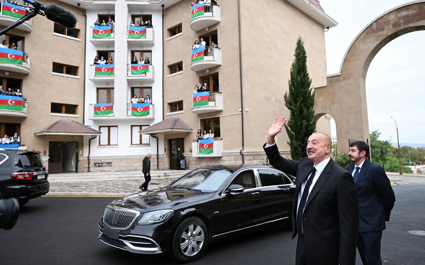 President Ilham Aliyev attends opening of Garabagh University dorm in Khankandi