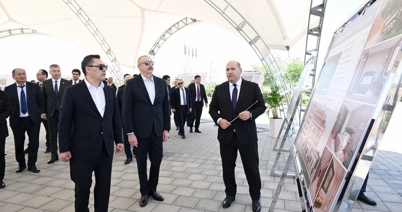Presidents of Azerbaijan and Kyrgyzstan visit city of Aghdam
