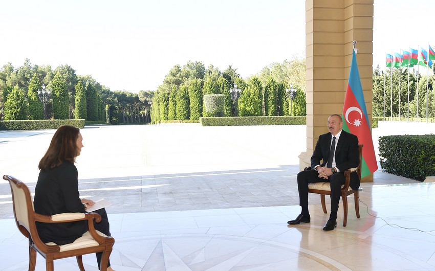 President Ilham Aliyev gives interview to France 24 