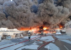 Helicopters & train involved in extinguishing fire in Azersun Industrial Park