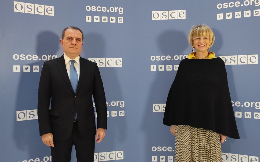 Джейхун Байрамов встретился с генеральным секретарем ОБСЕ Хельгой Шмид
