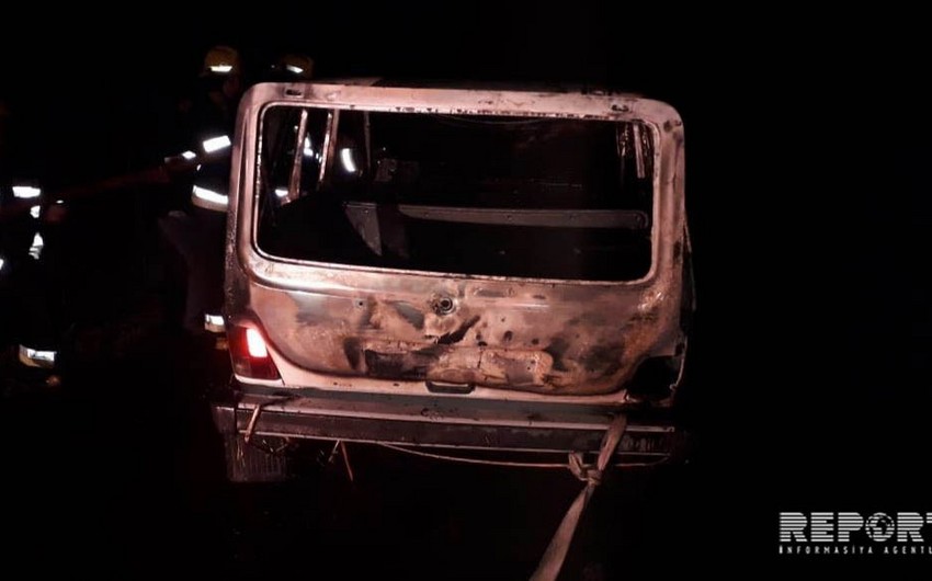 В Кюрдамире загорелся автомобиль - ФОТО