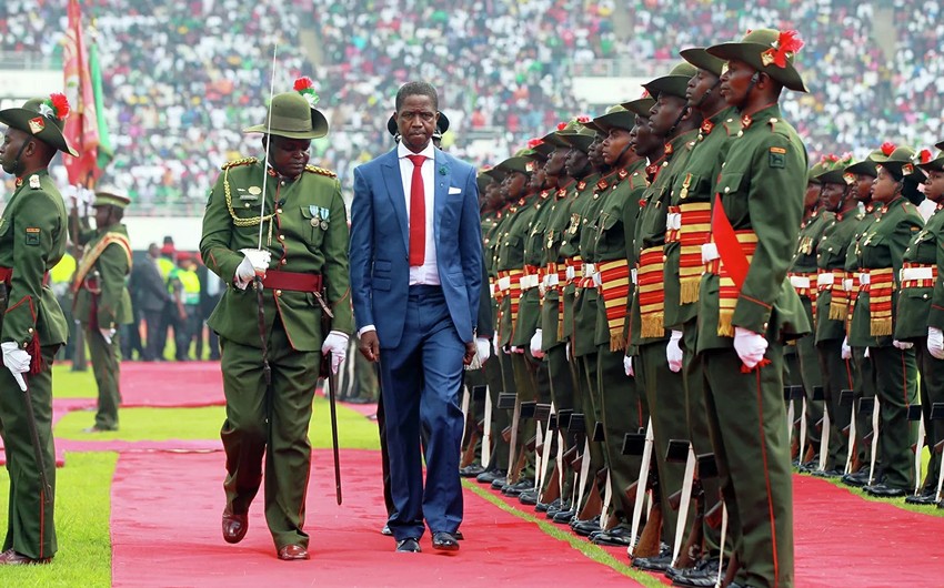 Zambia President Edgar Lungu collapses during military parade