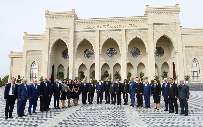 President Ilham Aliyev, First Lady Mehriban Aliyeva attend opening of Aghdam Mugham Center