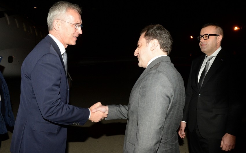 NATO Secretary General Jens Stoltenberg arrives in Azerbaijan for official visit