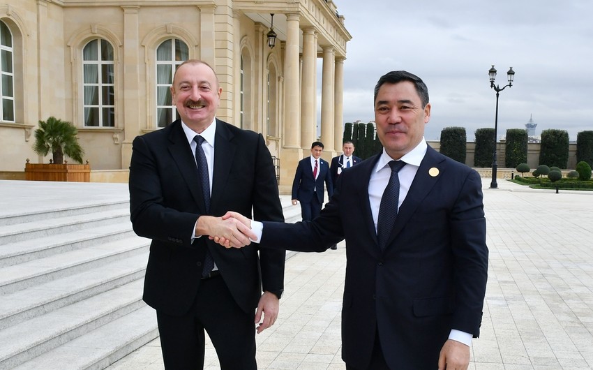 President of Azerbaijan Ilham Aliyev meets with President of Kyrgyzstan Sadyr Zhaparov