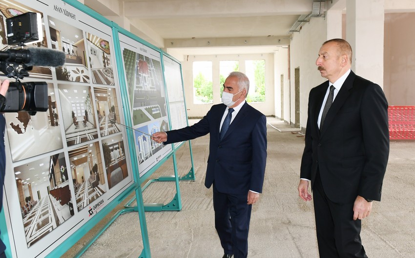 Prezident Naxçıvanda “ASAN xidmət” Mərkəzinin binasının tikintisi ilə tanış olub - YENİLƏNİB