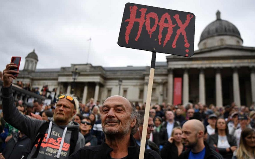 В Лондоне прошли акции протеста по отрицанию коронавируса