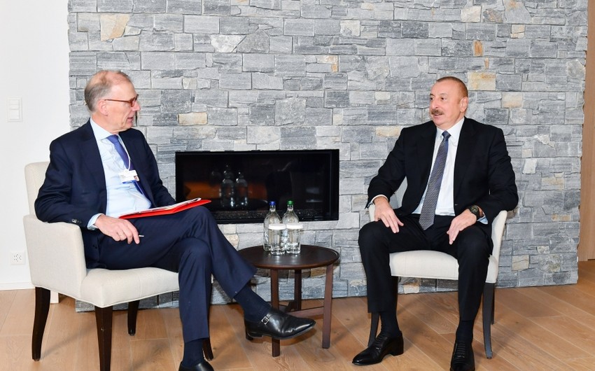 President Ilham Aliyev meets with President and Chief Executive Officer of Carlsberg Group in Davos