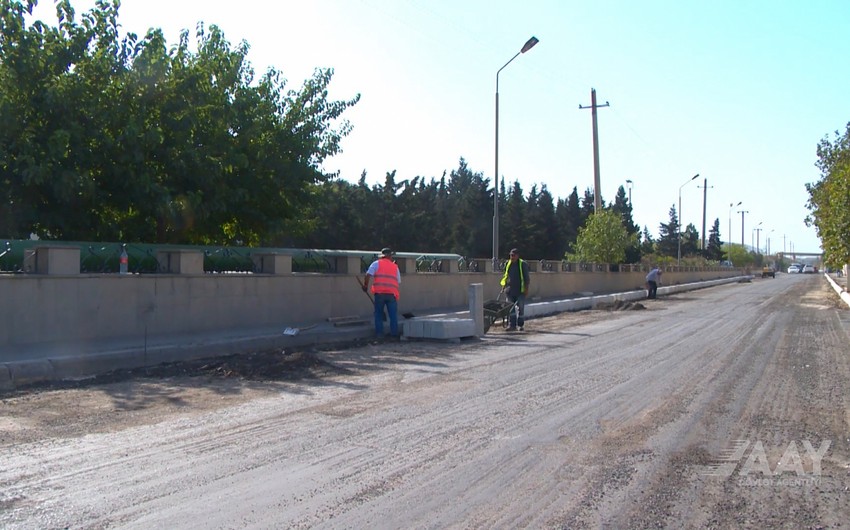 Bakının Əlişir Nəvai küçəsi təmir edilir