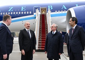 President Ilham Aliyev arrives in Russia