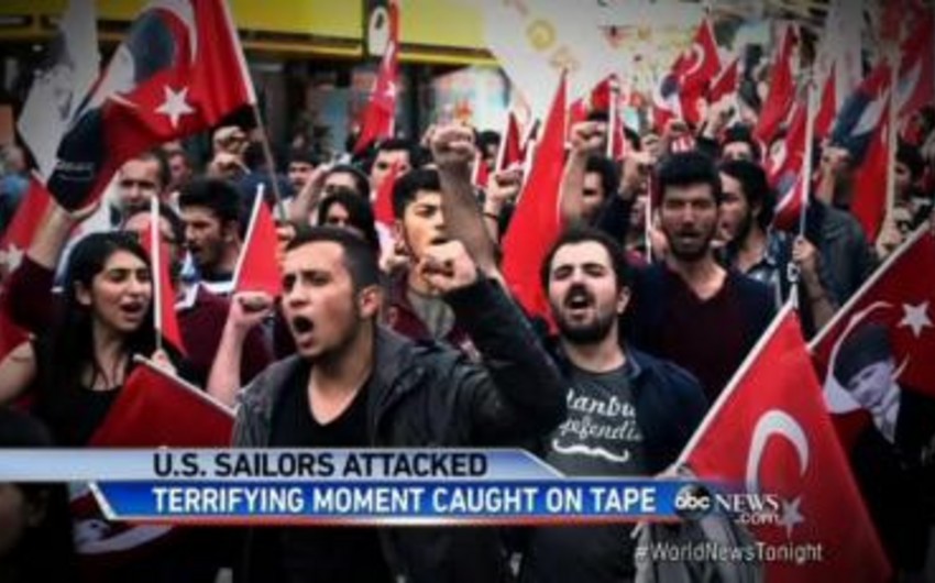 Türkiyə: etirazçılar ABŞ dənizçilərinə hücum edir