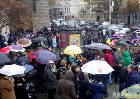 Mikheil Saakashvili's supporters hold protest action in Tbilisi