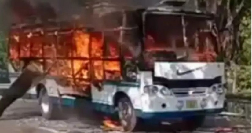 9 killed as bus catches fire in India's Haryana