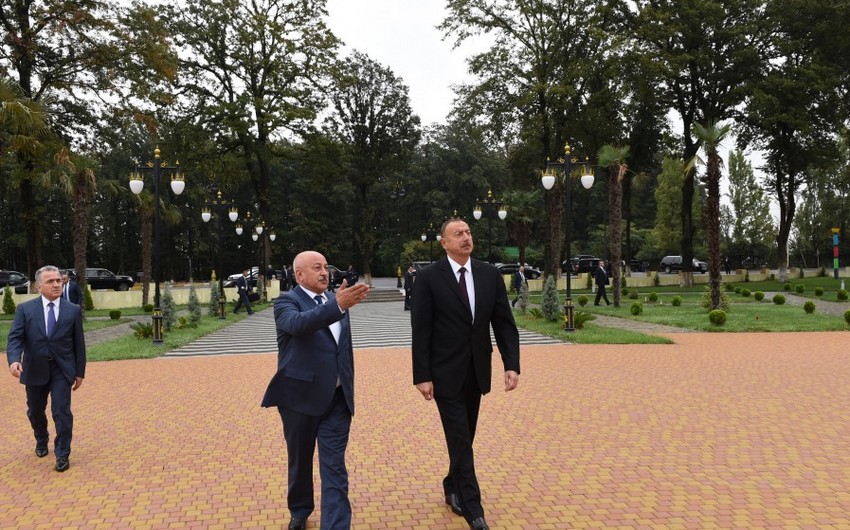 Президент Ильхам Алиев находится с визитом в Масаллы