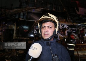 Начштаба: К тушению пожара на проспекте Азадлыг привлечено 11 единиц техники и 75 человек личного состава