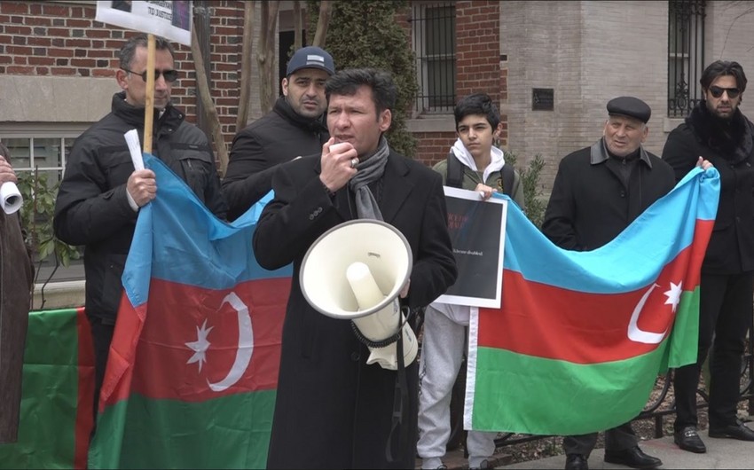 Акция протеста перед посольством Армении в США - ФОТО