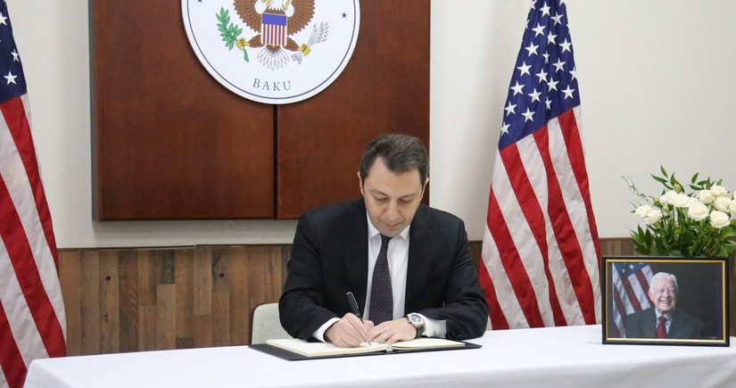 Azerbaijani Deputy FM signs book of condolences in honor of former US President Carter