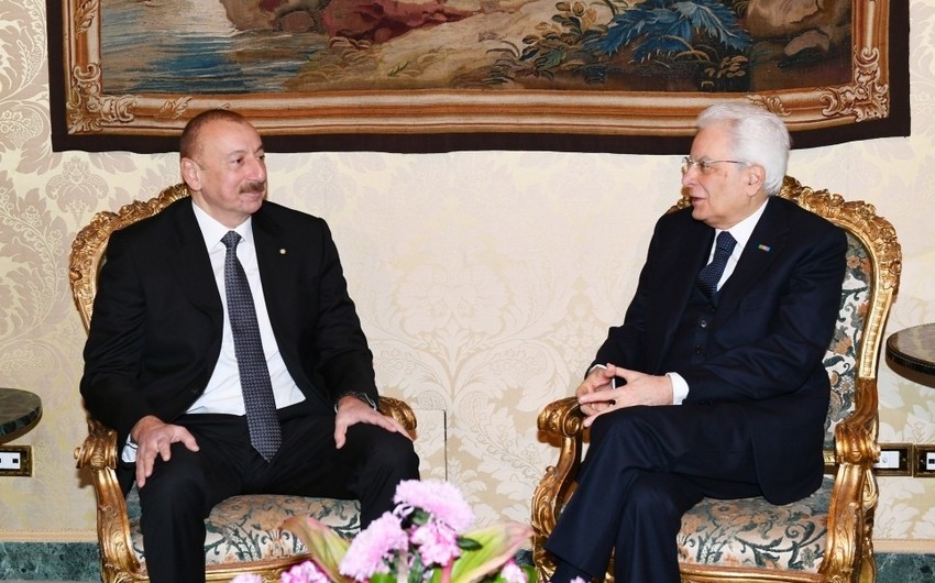 Azerbaijani and Italian Presidents hold one-on-one meeting