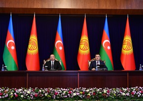 Presidents of Azerbaijan and Kyrgyzstan make statements for press