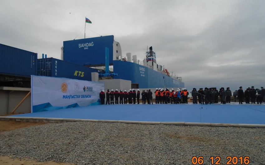 Şahdağ Qazaxıstanın yeni açılan limanından ilk yola düşən gəmi olub
