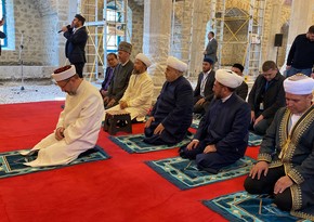OTS Muslim religious leaders perform prayers in Yukhari Govhar Agha mosque 