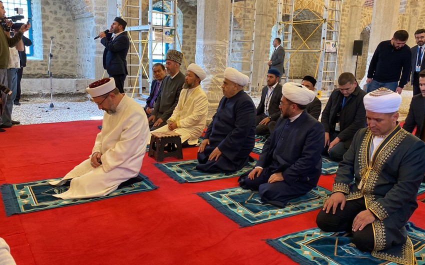 OTS Muslim religious leaders perform prayers in Yukhari Govhar Agha mosque 