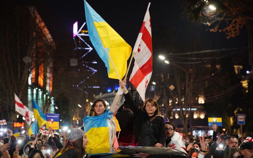 Georgian Azerbaijanis hold rally in Ukraine's support 