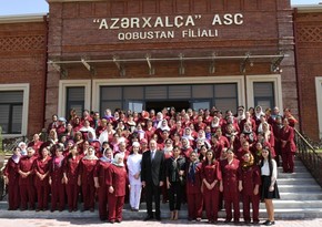 President Ilham Aliyev and first lady Mehriban Aliyeva inaugurated Gobustan branch of Azerkhalcha OJSC