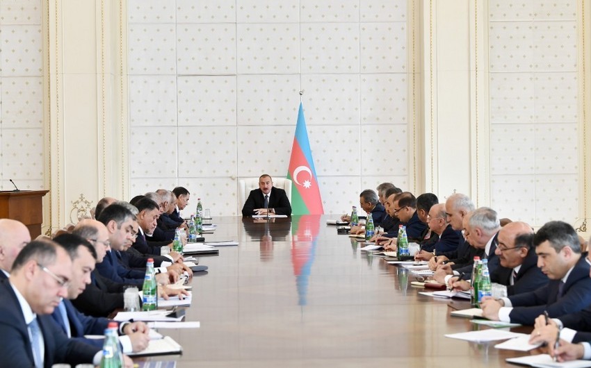 Под председательством президента Ильхама Алиева состоялось заседание Кабинета министров