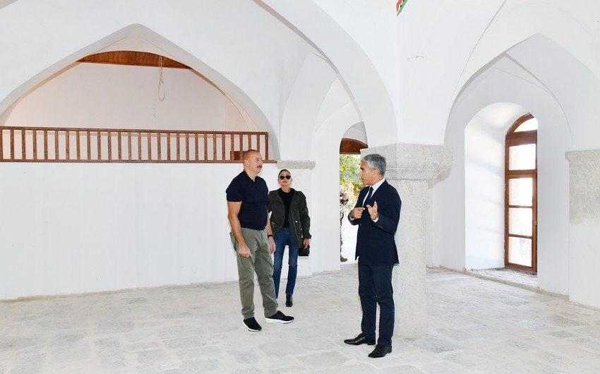 Ilham Aliyev, Mehriban Aliyeva get acquainted with restoration of Mehmandarovs' Estate Complex in Shusha