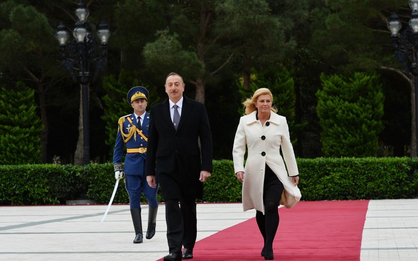 Official welcoming ceremony was held for Croatian President Kolinda Grabar-Kitarovic