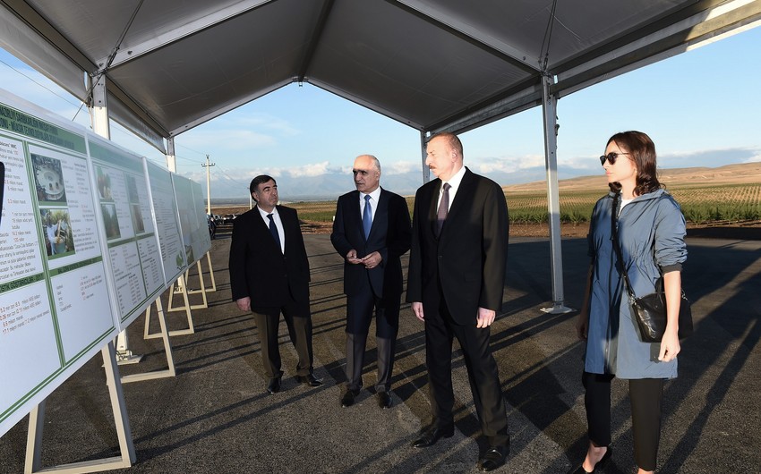 Президент Ильхам Алиев принял участие в открытии Гахского агропарка ООО Улу Агро