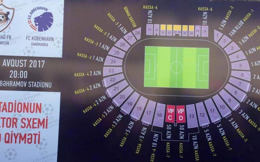 Qarabağ - Kopenhagen oyununun biletlərinin satışa çıxarılacağı tarix müəyyənləşib