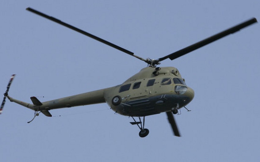 На Украине во время тренировочного полета упал вертолет Ми-2