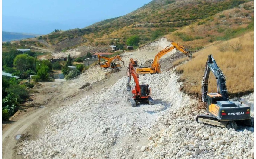 Ağdam-Əsgəran-Xocalı-Xankəndi yolunun yenidən qurulması davam edir