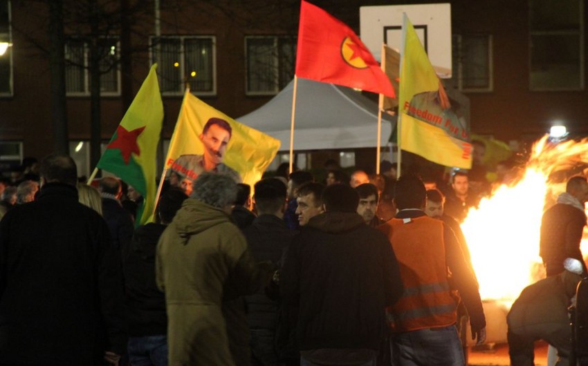 Niderlandda terrorçu PKK tərəfdarlarının razılaşdırılmış aksiyası keçirilib