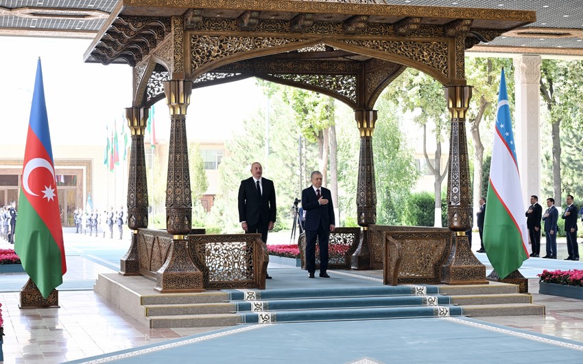 Official welcoming ceremony for President Ilham Aliyev held in Tashkent