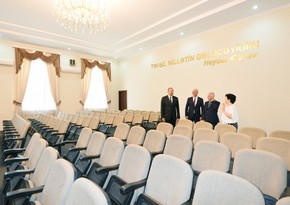 President Ilham Aliyev views the secondary school No 201 in Nizami district after major overhaul