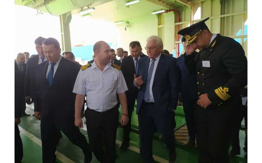 German President visits Zarifa Aliyeva ferry vessel