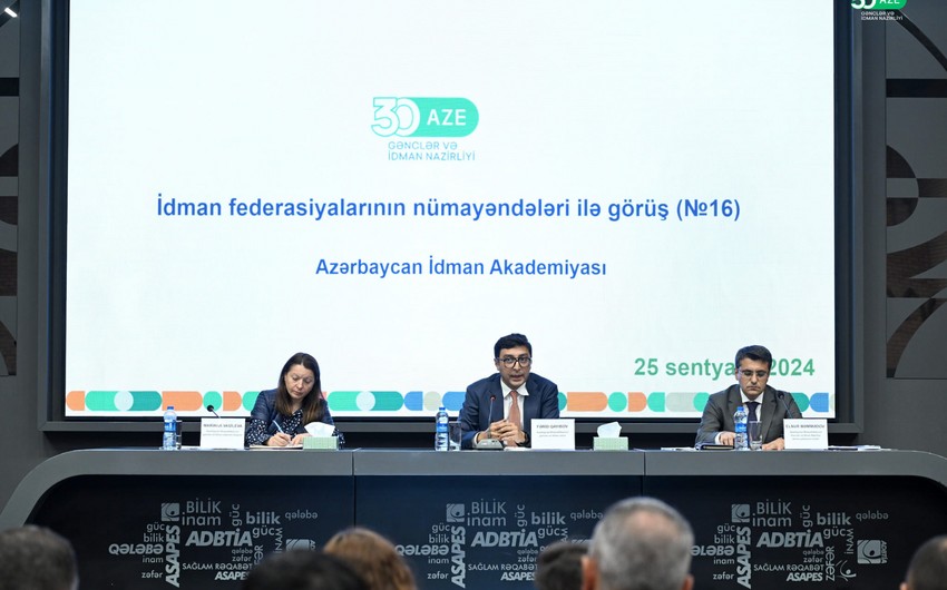 Fərid Qayıbov növbəti dəfə idman federasiyalarının nümayəndələri ilə görüşüb